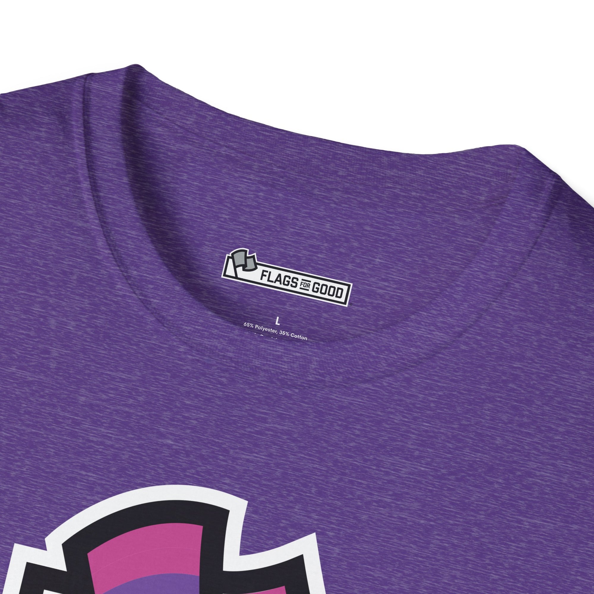 Flags For Good logo on the inside of a shirt