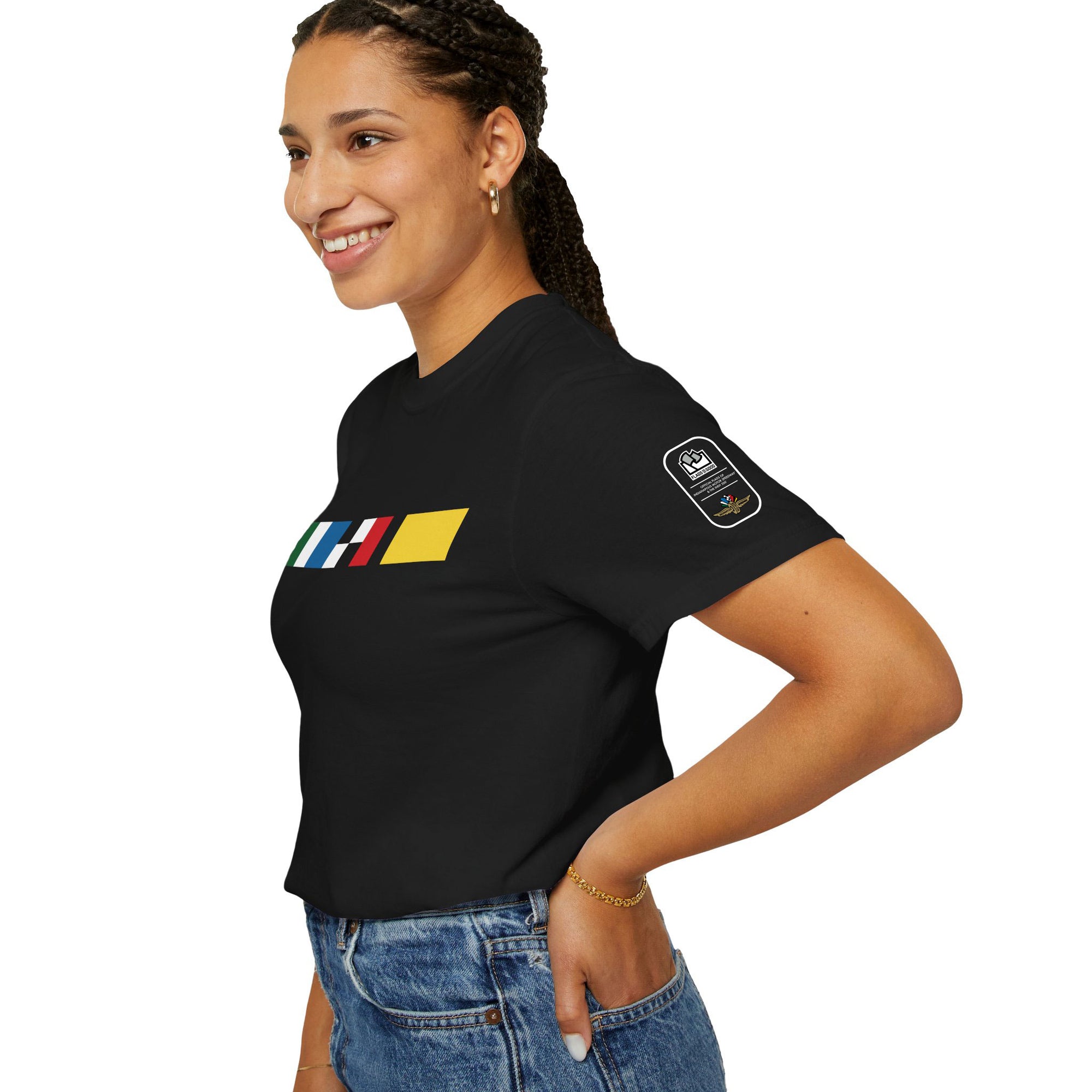 Racing Flags Stripe Tee | Flags For Good X Indianapolis Motor Speedway