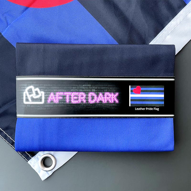 leather pride flag in packaging 