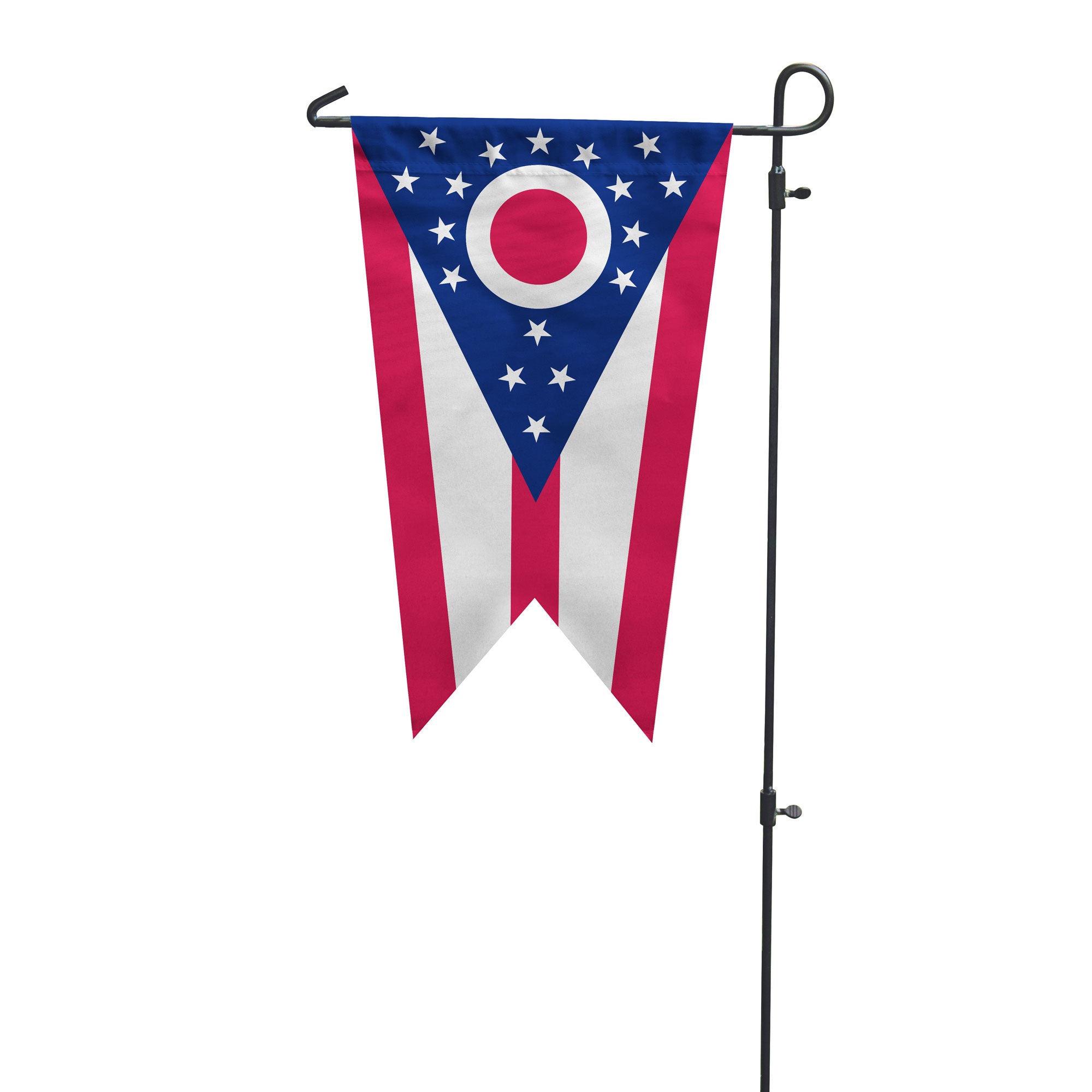 Garden flag with Ohio state design on a white background