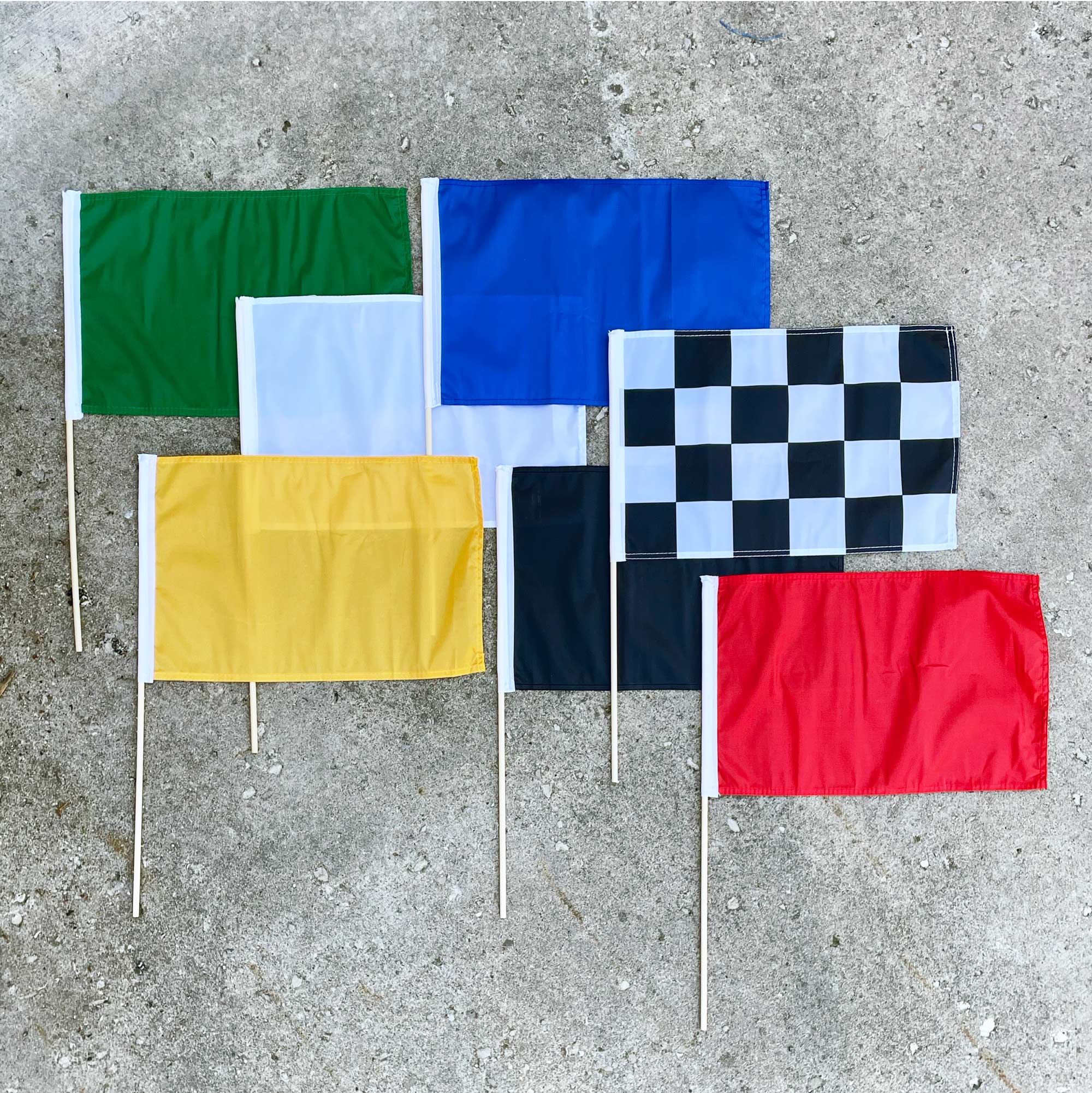 Racing Hand Flags - Set of 7
