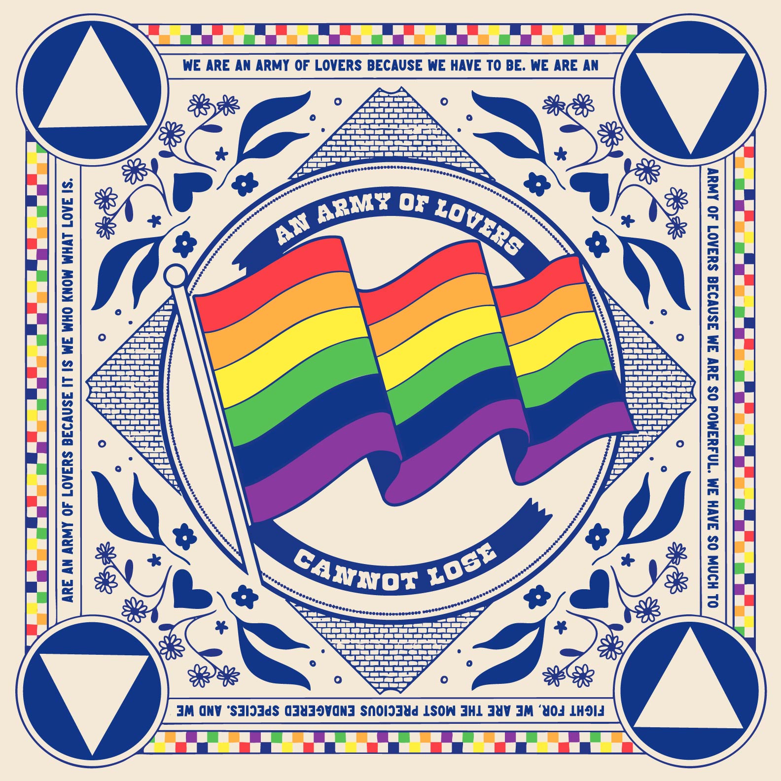 "Army of Lovers" Rainbow Pride Flag Bandana