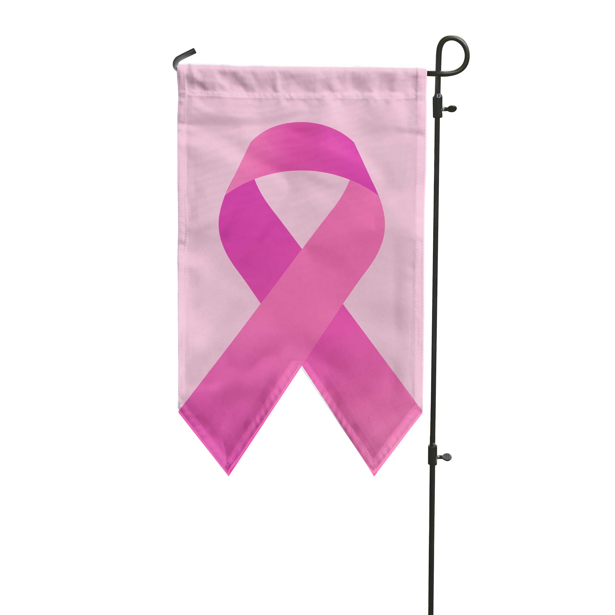 Pink Breast Cancer Ribbon Garden Flag