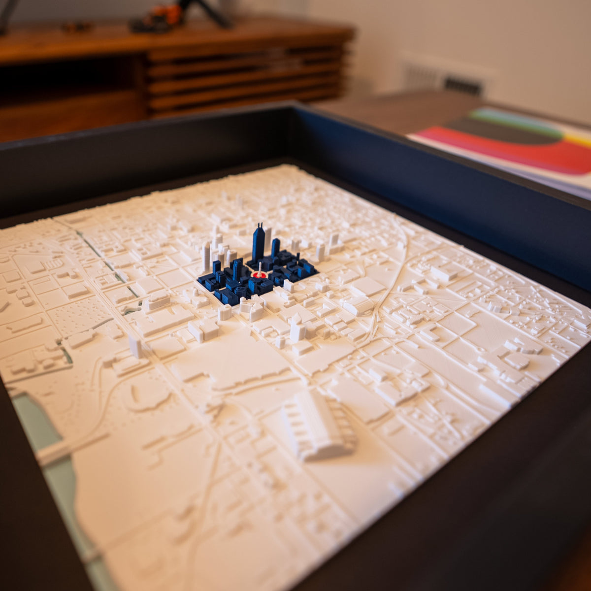 Indianapolis 3D City Map Framed Shadowbox