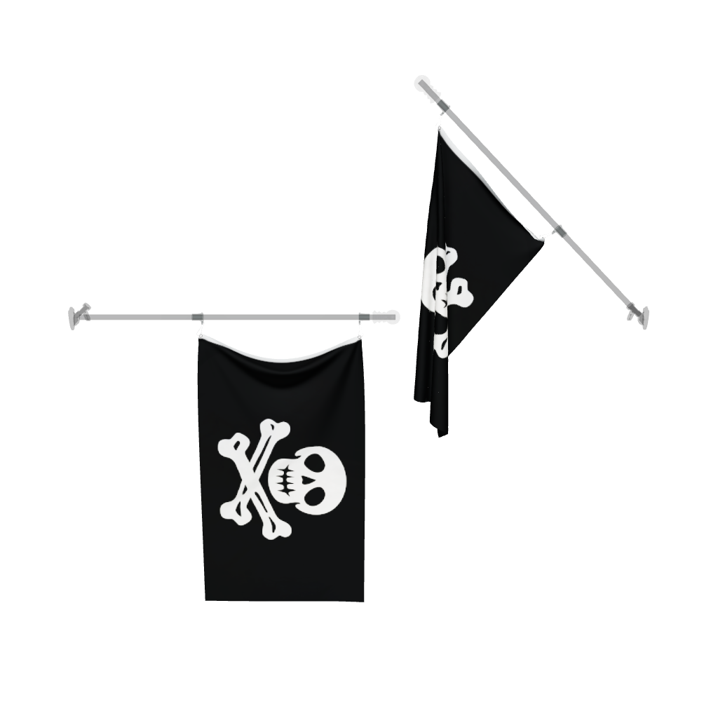 Pirate Jolly Roger Flag 3D Model