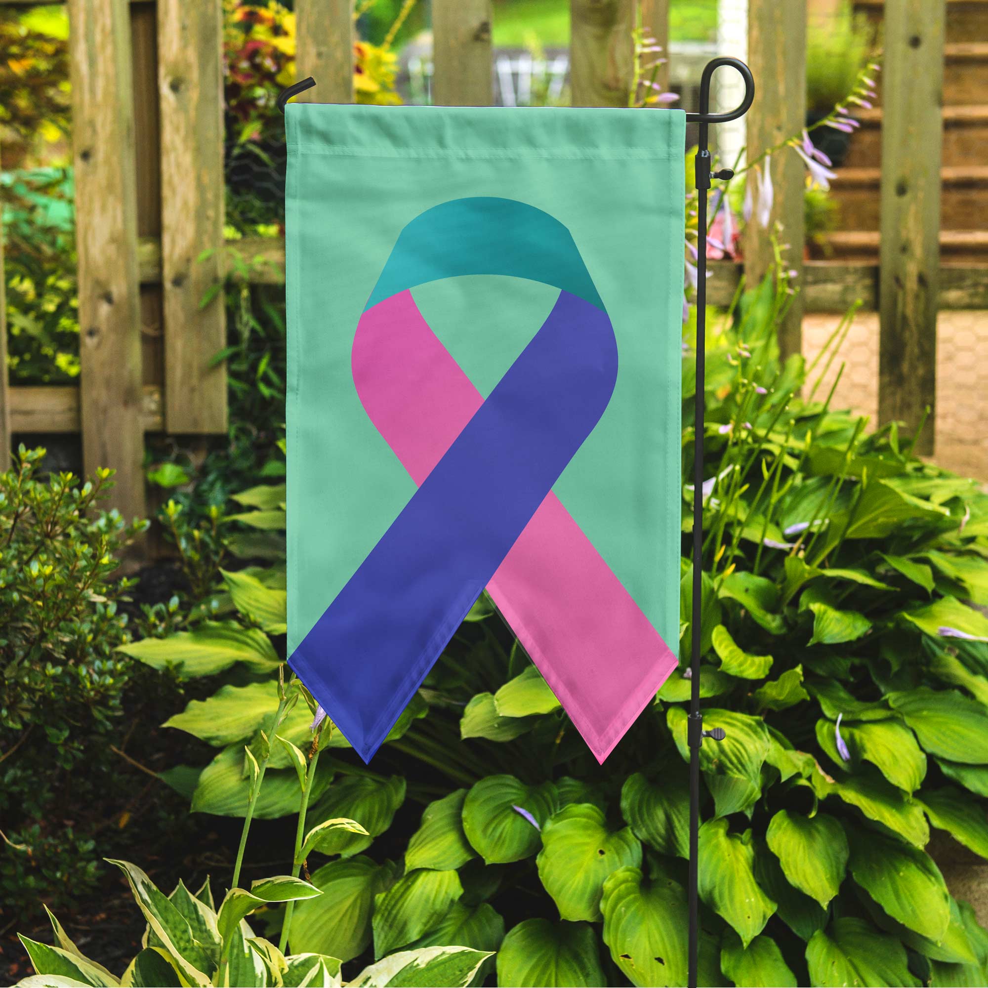 Thyroid Cancer Ribbon Garden Flag