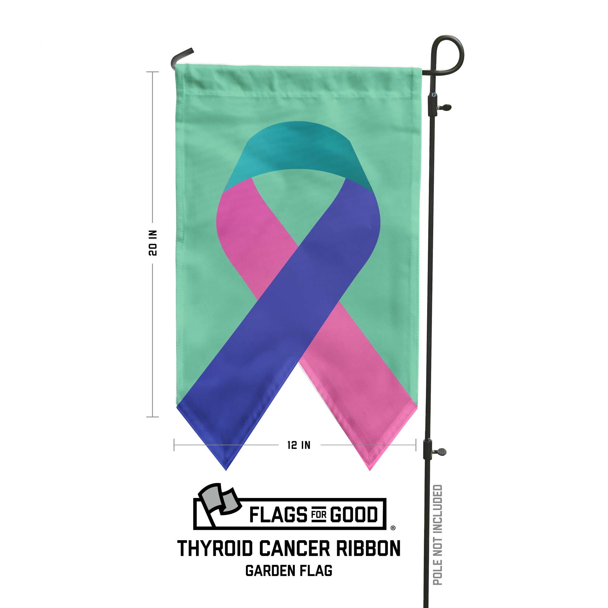 Thyroid Cancer Ribbon Garden Flag